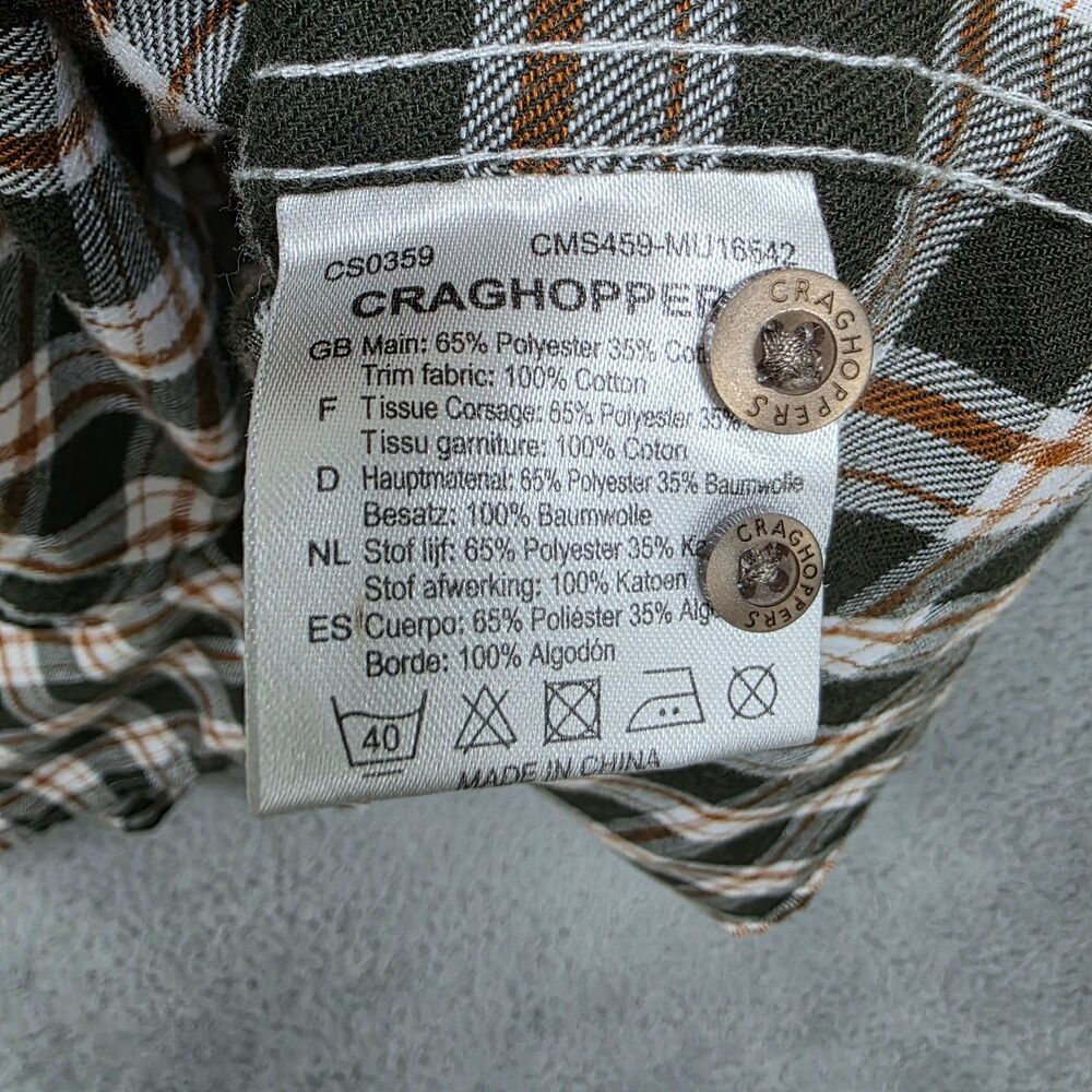 Craghoppers Men's  Multicoloured Plaid Long Sleeve Flannel Button Up Size 2XL - Picture 9 of 11